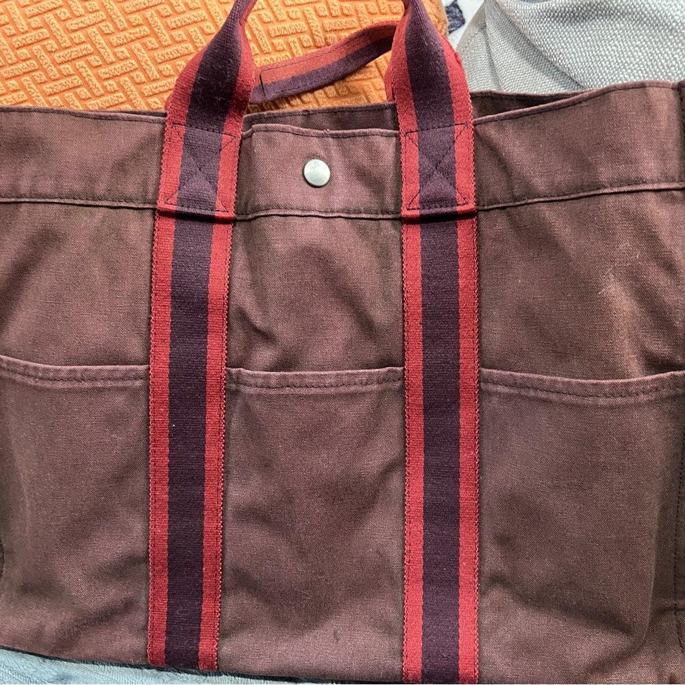 Well loved Hermes Fourre Tout canvas tote bag